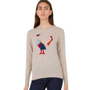 Galeries Lafayette Viola Sweater Unique Wool Cashmere Crewneck Sweater Size 01/M